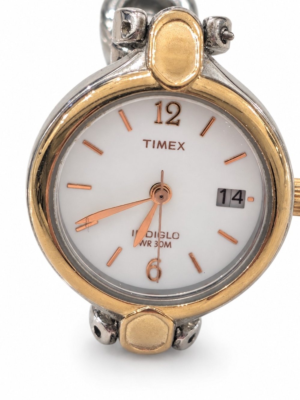 Timex Women's Two-Tone Indiglo Bracelet Watch - White Dial